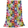 thumbnail image 2 of Honeii Colorful Bulldog Print Fleece Blanket - Throw Blanket for Bed, Sofa, Couch, Camping, and Travel , Microplush Ultra Soft Warm Blanket-60"x50", 2 of 7