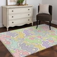 thumbnail image 3 of Area Rug for Living Room, Easter Non-Slip Indoor Large Carpet for Bedroom/Dining Room, Watercolor Rabbits Love Polka Dots Spring Beige Washable Low-Profile Rectangle Floor Runner Rugs - 4 x 6 Ft, 3 of 8