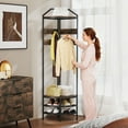 thumbnail image 6 of SSLZ Rack Rustic Brown Corner Hall Tree, Industrial 4-Tier Coat with Shoe Storage, 8 Movable Hooks and 2 Shelves for Hallway,, 6 of 6