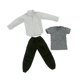 thumbnail image 5 of 3x 1/6 Escala Ropa Masculina Traje Pantalones Camisas Vestir Elegante Niños Regalos Ropa Blanco, 5 of 9