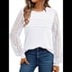 thumbnail image 3 of Camisas de Larga para Mujer, Blusas Elegantes e Informales de Encaje, Conjuntos de Otoño 2025, Camisetas y Ropa de Trabajo. XXL, 3 of 8