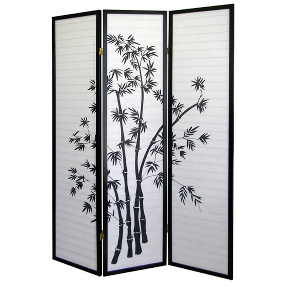 Bamboo Room Divider 4 Panel Privacy Screen Folding Screen Home Decor Modern Partition