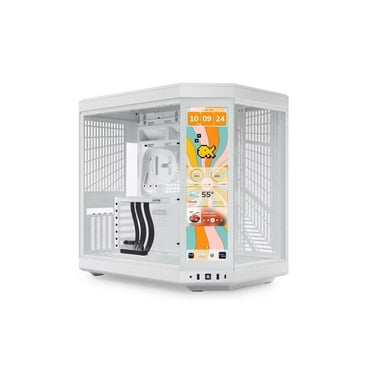 HYTE Y70 touch infinite Dual Chamber ATX Mid Tower Modern Aesthetic Case With Integrated 2.5K LCD Touchscreen - Snow White