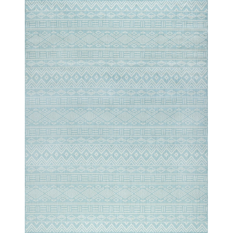 4x6 Water Resistant, Indoor Outdoor Rugs for Patios, Front Door Entry, Entryway, Deck, Porch, Balcony | Outside Area Rug for Patio | Blue, Moroccan 