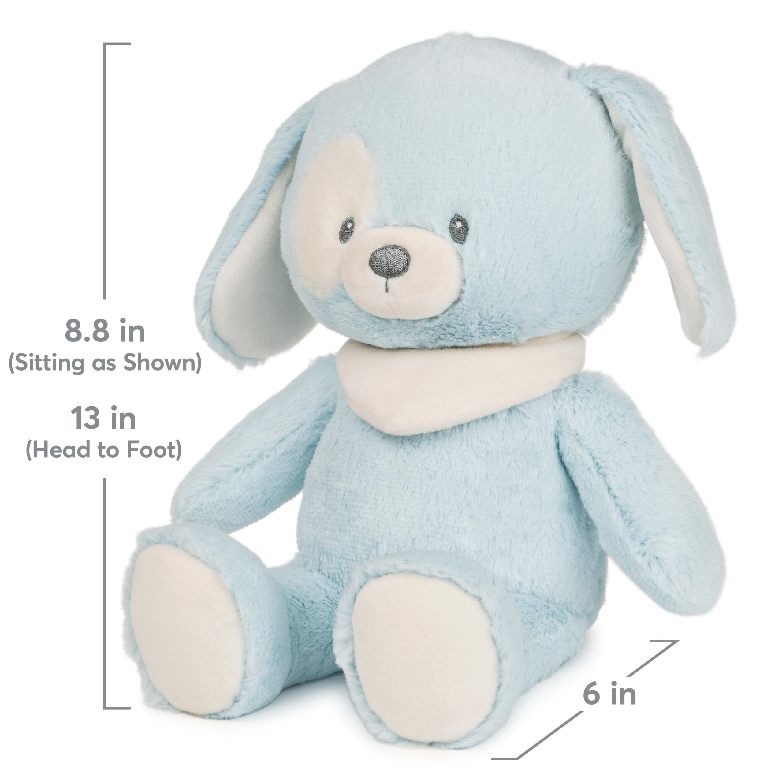 GUND Baby Sustainable Puppy Plush, Stuffed Animal Made from Recycled Materials, Spring Decor, Easter Gift for Babies and Newborns, Blue/Cream, 13