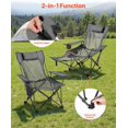 thumbnail image 5 of Reclining Camping Chair, 4 Adjustable Positions, Portable Folding Lounger for Adults, Mesh Beach Chair with Headrest & Foot Rest, Supports 220 lbs, Heavy Duty Camp Chairs for , Gray, 5 of 8