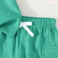 thumbnail image 4 of Toddler Baby Boy Summer Clothes Short Sleeve Lapel Collar T Shirt and Shorts Cute Boys Clothing Set, 4 of 7
