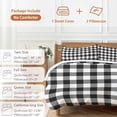 thumbnail image 6 of 3 Piece Black White Plaid Duvet Cover Set California King,Microfiber Comforter/Quilt Cover with Corner Ties and 2 Pillowcases,Gradient Geometric Buffalo Checkered Soft Bedding with Zipper Closure, 6 of 8