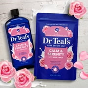 Dr Teals Epsom Salt Magnesium Soak, Calm & Serenity with Rose Essential Oil & Milk Protein 3 lbs