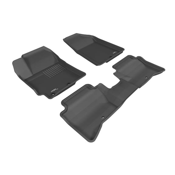 3D MAXpider - L1KA03701509 Complete Set Custom Fit All-Weather Floor Mat for Select Kia Rio/Rio 5 Models - Kagu Rubber (Black)
