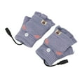 thumbnail image 4 of Guantes Térmicos USB Manopla Hombres Mujeres Invierno Punto Sin Dedos Calentador De Manos Guantes Térmicos Para Trabajo De Oficina Azul, 4 of 14