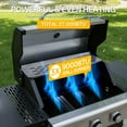 thumbnail image 5 of 3 Burner BBQ Propane Gas Grill, Stainless Steel Patio Garden 36,000 BTU Barbecue Grill with Side Shelves for Outdoor Cooking, 5 of 11