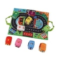 thumbnail image 4 of Juego de juguetes suaves para bebé con tapete de juego de papel con sonido de colores brillantes, juego de juguetes de tela multifuncionales para niños pequeños, juego de coche de tela, 4 of 14