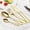 Gold, variant on Spencer Rainbow Buffet Flatware Set, 4 Pieces Stainless Steel Dinner Steak Knife Fork Tea Spoons Utensils Cutlery Service for 1 "Blue"