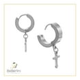 thumbnail image 6 of BEBERLINI Women Cross Pendant Huggie Hoop Earrings Silver Stainless Steel Jewelry Gift, 6 of 8