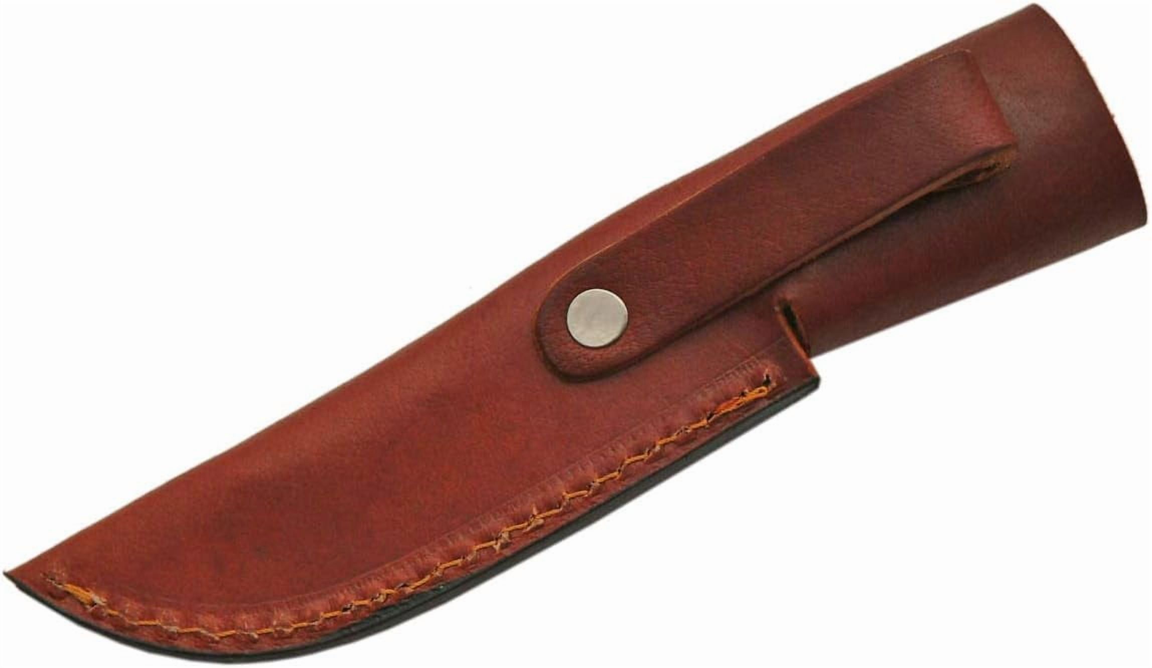 SZCO 8.25" Fixed Blade Hunting Knife, 4.25" Stainless Steel 8-Gauge Blade with Brown Bone Handle and Sheath for Outdoor Survival and Field Dressing