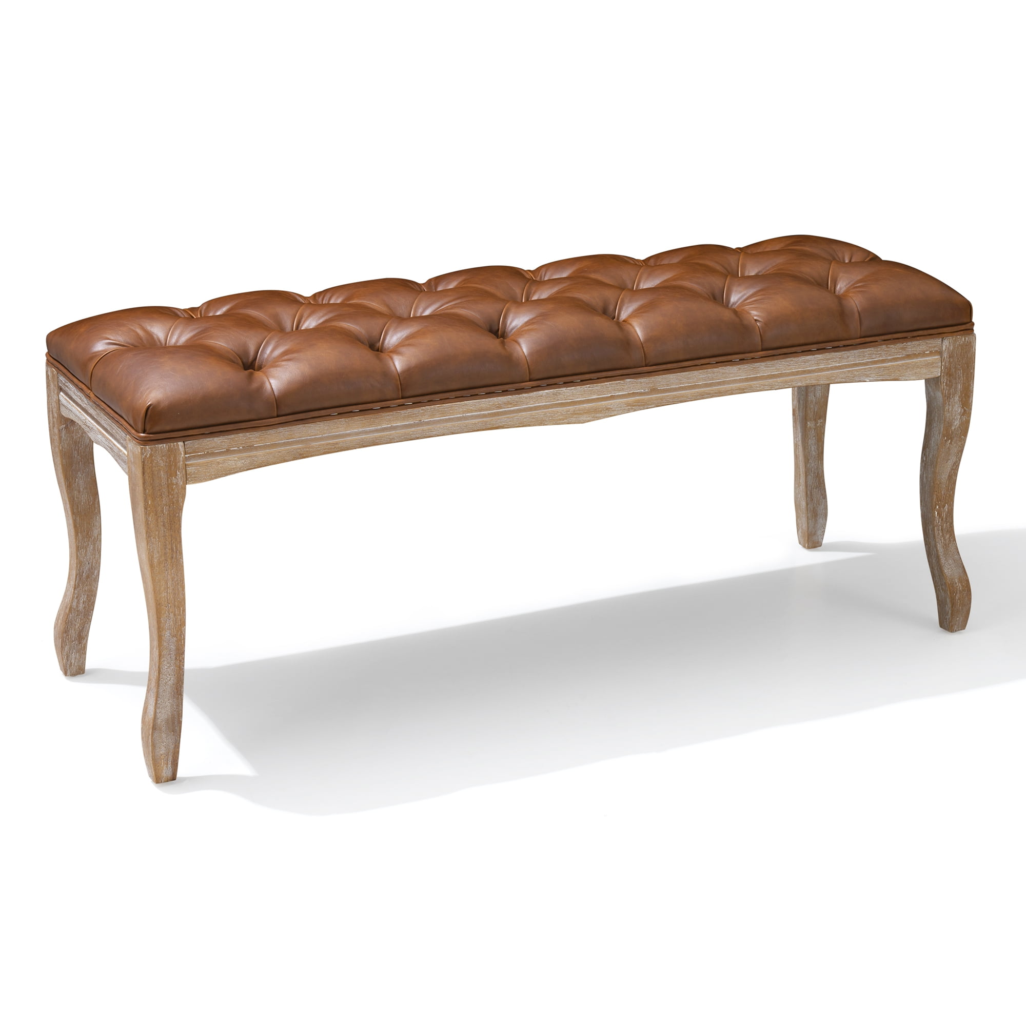 VredHom Wood Bed Bench Upholstered Ottoman Tufted Modern Rectangular in