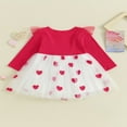 thumbnail image 4 of Robe à Manches Longues pour Fille, Robe en Tulle à Imprimé de Cœurs pour la Saint-Valentin, 4 of 9