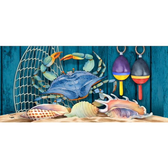 Briarwood Lane Summer Crab Walk Mini Mat 22x10 Indoor Outdoor For Summer Doormat