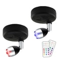 thumbnail image 2 of 2-Pack 360° RGB Wall Lights with Remote – Battery Operated Adhesive Mood Lights, 13 Colors & Timer for Bedroom, Stairs, Closet (No Drill, 3 Modes), 2 of 6
