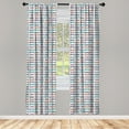 thumbnail image 3 of Ambesonne Colorful Curtains, Eighties Retro Glasses, Pair of 28"x84", Multicolor, 3 of 5