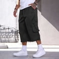 thumbnail image 6 of SOOMLON Mens Cargo Capri Pants Big and Tall Elastic Waist Half Pants Loose Outdoor Pants Trendy Weekend Clothes, 6 of 9