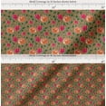 thumbnail image 2 of Soimoi Cotton Poplin Fabric Leaves & Dahlia Floral Print Fabric by Yard 56 Inch Wide, 2 of 7