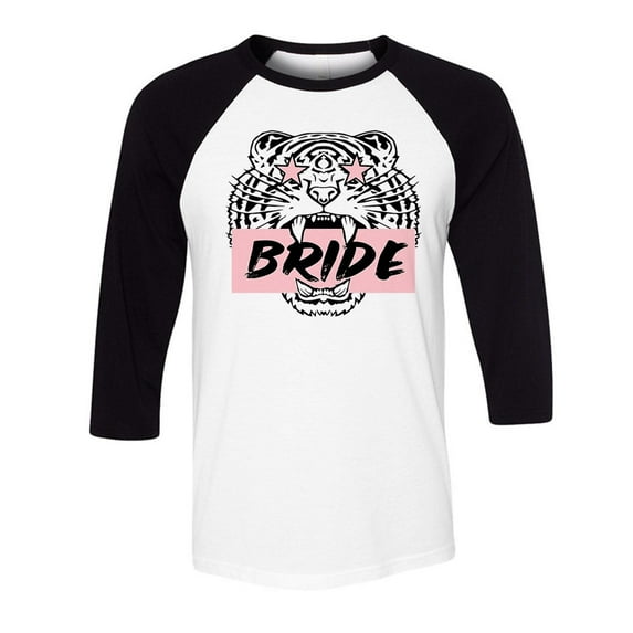Tiger Bride Three-Quarter Raglan Sleeve Baseball Shirt Unisex X-Small White/Black