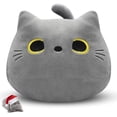thumbnail image 2 of Almohadas de peluche de gato gris, 12.0 in, juguetes de peluche de gato gris Kawaii, lindo gato suave, almohada de gato gris, juguetes de peluche para cumpleaños, Navidad, Halloween, regalos para niño, 2 of 3