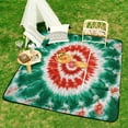 thumbnail image 6 of Colorful Tie Dye Vortex Picnic Blanket Waterproof Outdoor Beach Blanket Hand-held Pad Suitable for Travel, Camping, Beach, Family Gatherings, 6 of 7