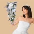 thumbnail image 1 of Ramo de novia Macarena con rosas artificiales rústico bohemio, 1 of 8