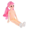 thumbnail image 4 of Muñeca BJD articulada de 11'' y 20 pulgadas, 1/6, cuerpo de plástico, pelo largo y zapatos incluidos. Cola de caballo rizada rosa, 4 of 9
