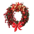 thumbnail image 2 of Coronas navideñas, corona pa exteriores de 15,75 ", cintas rojas, adornos navideños pa fiestas en , decoración de ped de Baoblaze Corona de vacaciones, 2 of 8