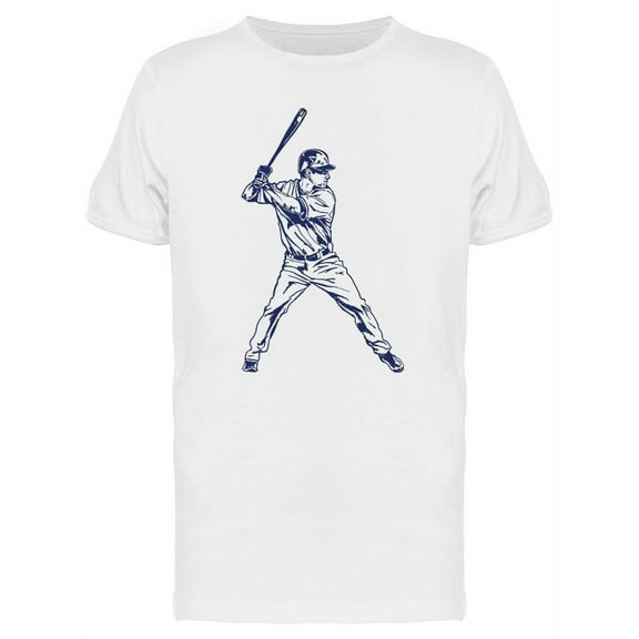 Player Baseball Sketch T-Shirt Men -Image by Shutterstock, Male Large