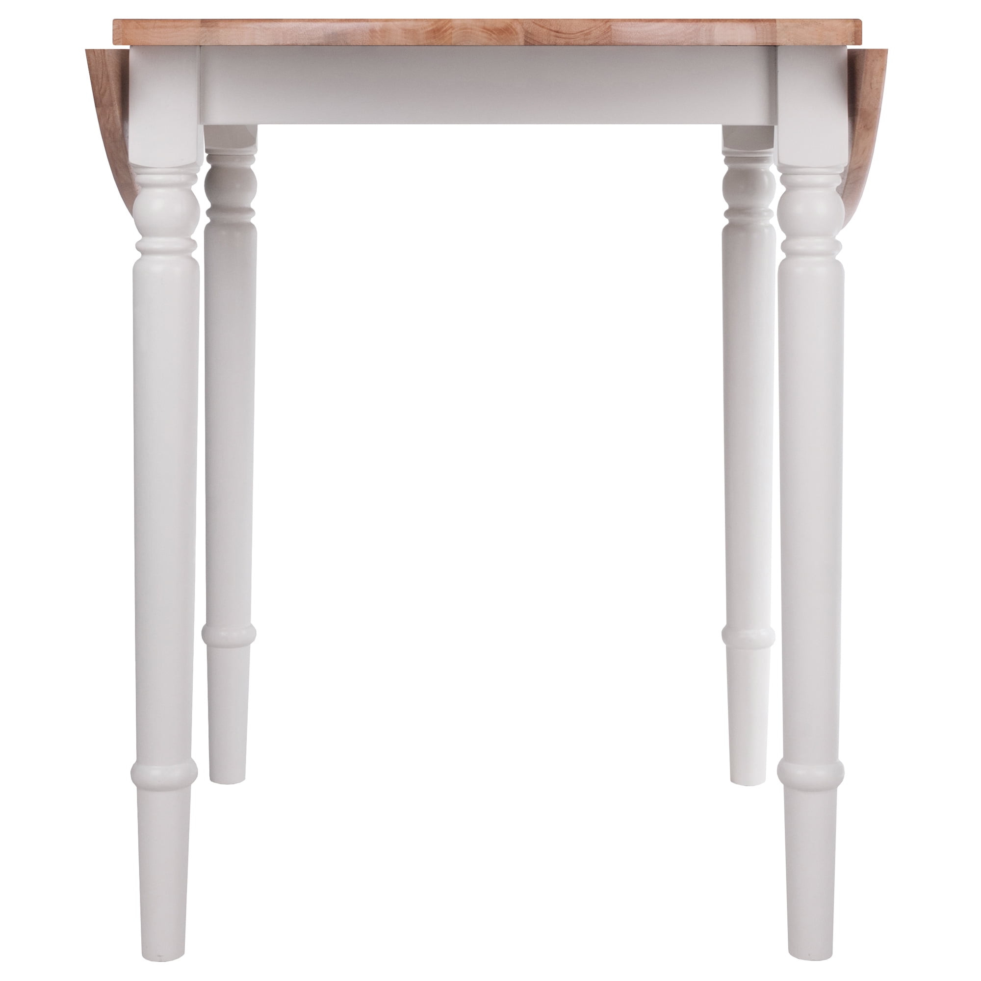 Winsome Sorella Round Drop Leaf Dining Table, Natural & White Finish