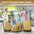 thumbnail image 6 of Zimtown 4 Piece Luggage Set, ABS Hard Shell Suitcase Luggage Sets Double Wheels with TSA Lock, Mustard Yellow, 6 of 13