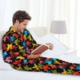thumbnail image 6 of Balery Rainbow Colorful Maple Leaves Pattern Pajama Sets for Men Long Sleeve 2 Piece Sleepwear Loungewear Sets Soft PJ's with Pockets Long Sleeve Comfy Pj Sets-Medium, 6 of 7