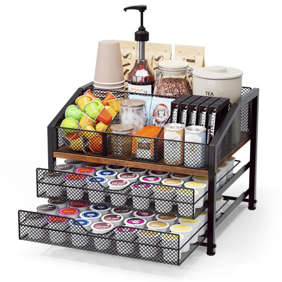 Organizador de cafetería Homsorout, estación de café, negro/marrón
