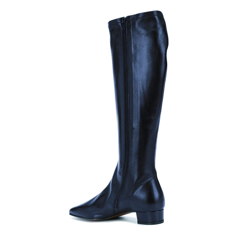 size 12 womens dress boots Ydn Women Square Toe Knee High Boots Side Zipper Chunky Low Heels All Weather Stylish Daily Wear Shoes Size 12 Darkblue, Women's