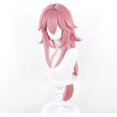 thumbnail image 5 of Cosplay Peluca, peluca rosa con flequillo, pelo sintético resistente al calor, disfraces de fiesta de Halloween, peluca + gorro de peluca, 5 of 5