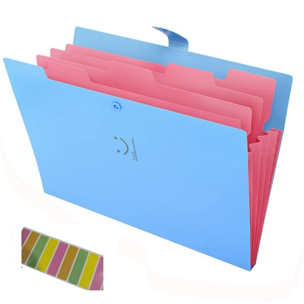 Carpeta Expandible A4 Polipropileno 5 Bolsillos Formato Carta Organizer Documentos con Cierre Seguro Portátil para Oficina Escuela Viaje Hogar