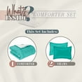 thumbnail image 3 of Elegant Comfort Ultra Plush 3-Piece Sherpa Comforter Set, Solid-Color and a Fluffy Sherpa Reverse, All Season Suitable, Heavy Weight, Micro-Suede, Sherpa Comforter, Full, Teal, 3 of 5