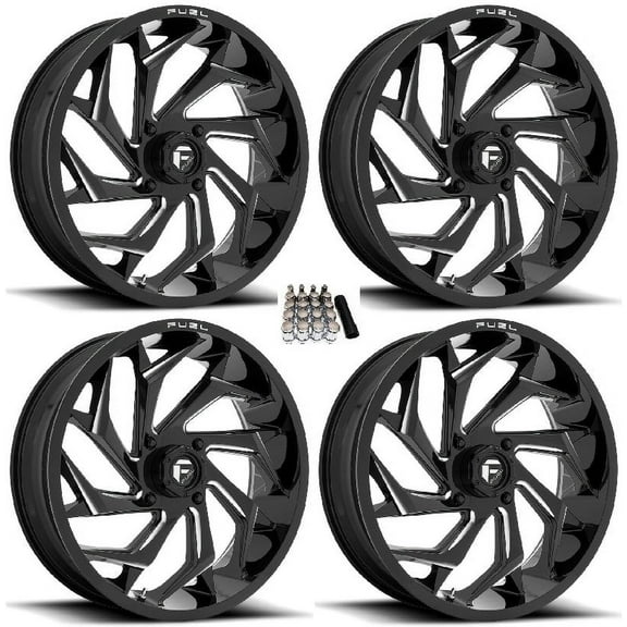 Fuel Reaction 18" UTV Wheels Black Kawasaki Teryx Mule