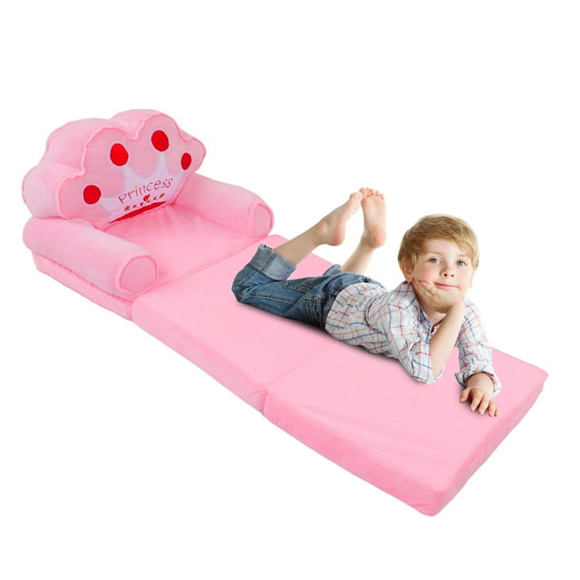Toddler Chair, Foldable Cloth Sponge Soft Fold Out Couch Bed Floor Cushion Armrest Sofa for Napping Playing Sleeping Reading