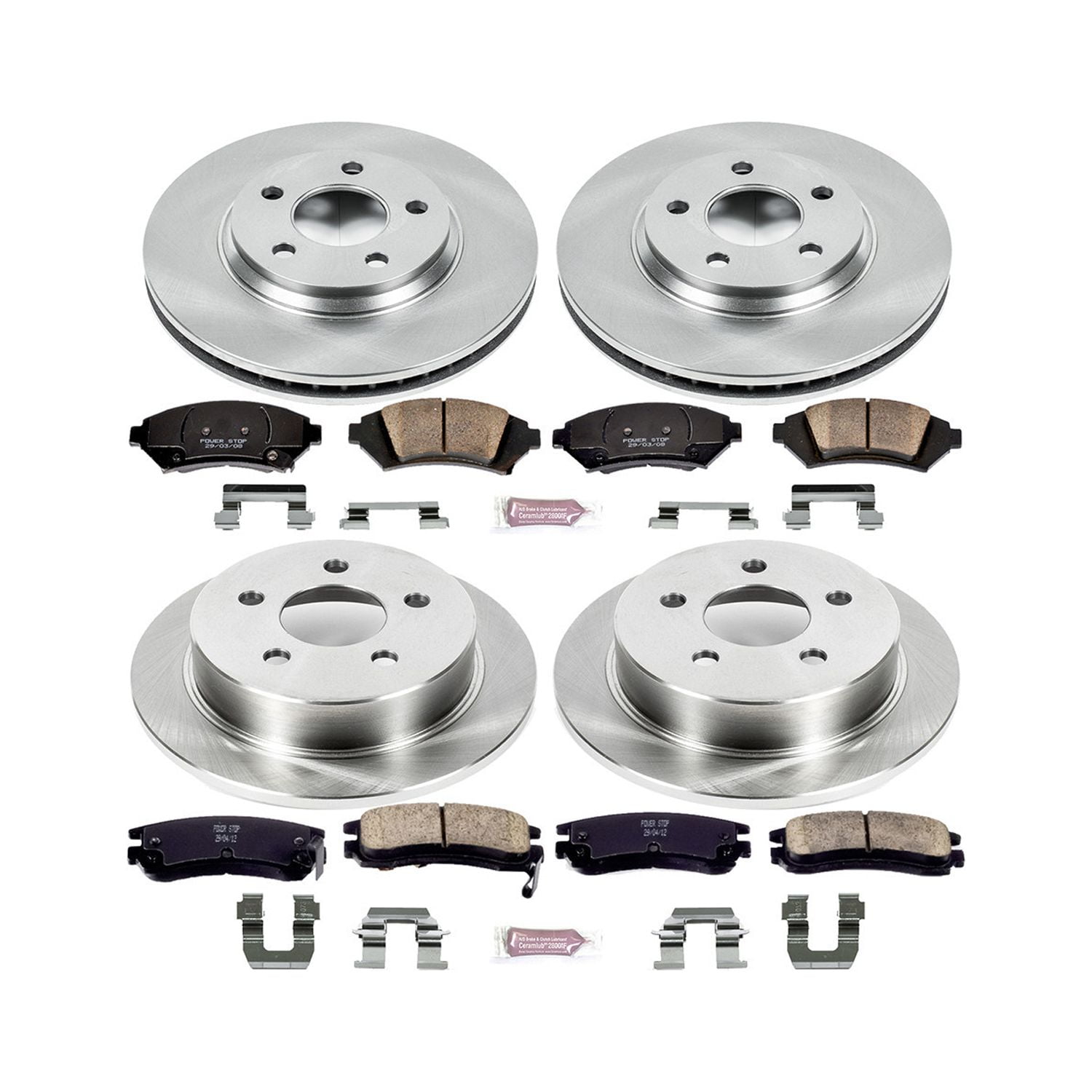 Power Stop Front and Rear Stock Replacement Brake Pad and Rotor Kit KOE5564