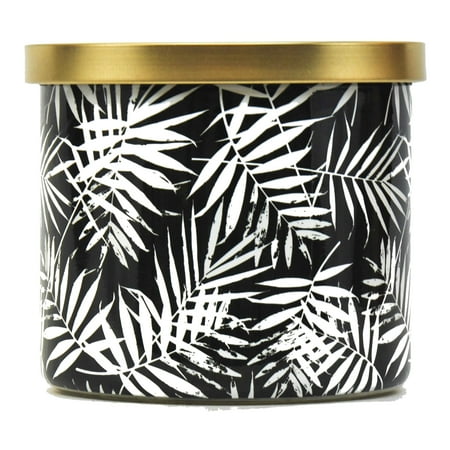 Mainstays Outdoor Citronella 3-wick Candle With a Black Leaf Wrap  14 ounce