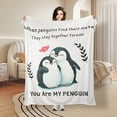 thumbnail image 2 of White Penguin Design Cozy Fleece Blanket Symbolizing Eternal Love Together Forever Perfect Gift For Couples Soft Warm Comfortable Ideal For Sofa Bed Travel Camping For Family Friends Shipped From USA, 2 of 9