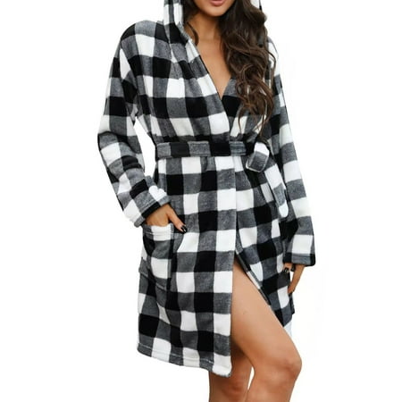 

Women Winter Plush Lengthened Shawl Bathrobe Home Clothes Long Sleeved Robe Coat pajamas women pajamas for women women s pajamas