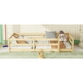 thumbnail image 4 of Jopath Twin Size Floor Bed, Low To Ground Bed Frame Floor Bed With Fence, Kids Bed Twin Size, Wood Floor Bed With Bed Slats For Kids, Girls, Boys Yellow, 4 of 11