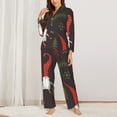 thumbnail image 2 of Balery Cute Christmas Gnomes Conjunto de Pijama con Estampado para Mujer, Conjunto de Dos Piezas con Manga Larga, Ropa de Dormir Suave con Bolsillos, Pijamas Cómodos-Medium, 2 of 7